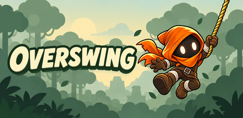 Overswing: Pip swinging on a rope through the jungle